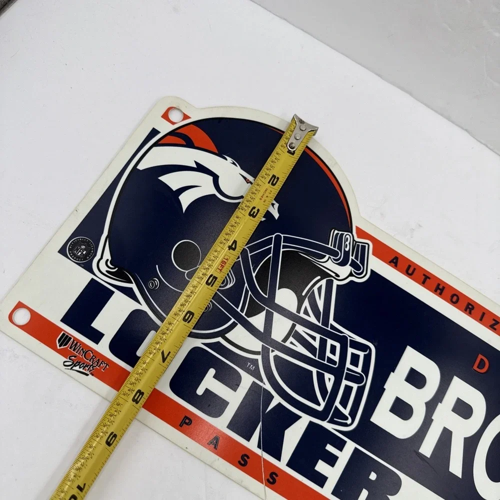 Vintage‎ WinCraft Denver Broncos Locker Room Sign NFL Navy Wall Decor Man Cave
